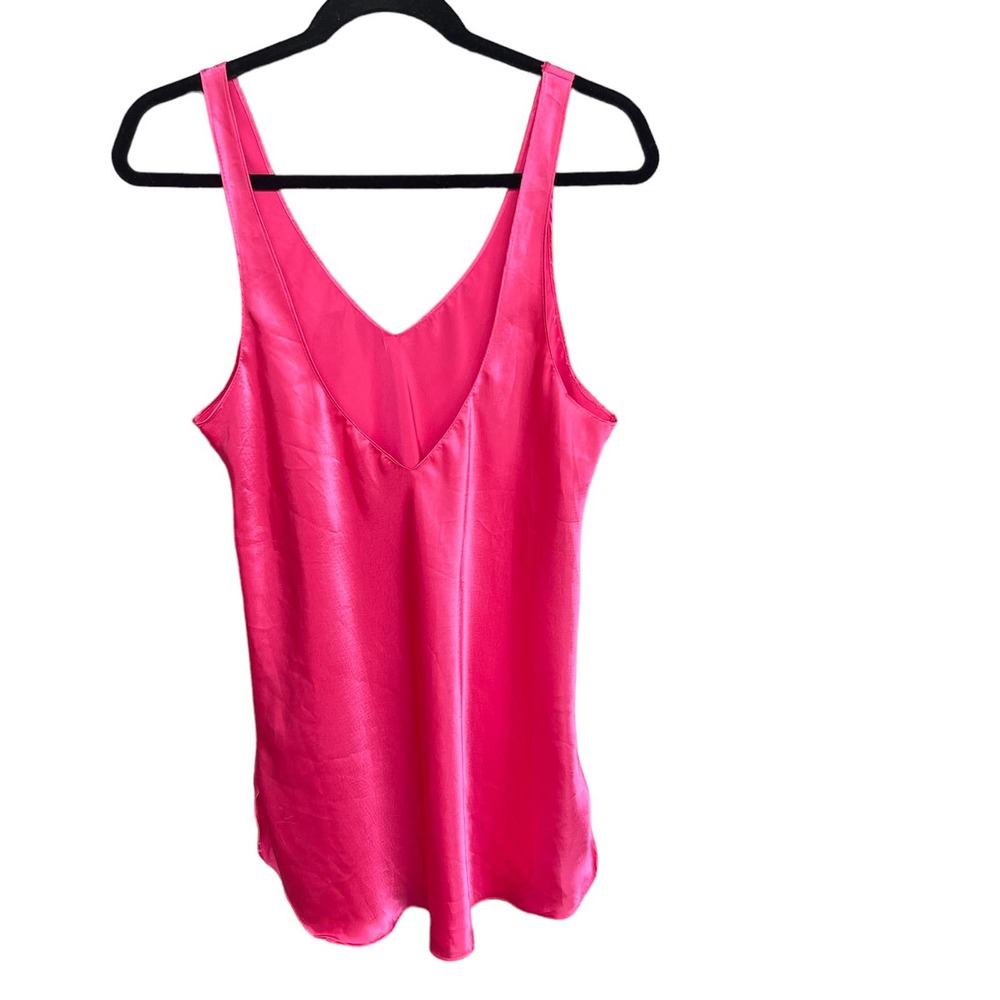 Vintage Amaretta Nightgown Womens Large Pink Chemise V-neck Satin Mini